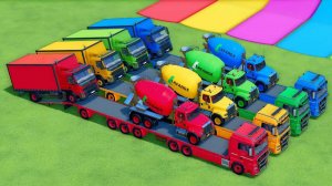 Катаемся на крутых разноцветных машинках и грузовиках из мультиков для детей №2
