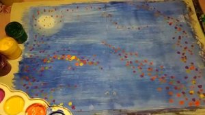 Как ушными палочками нарисовать осень.Разворот в личном дневнике