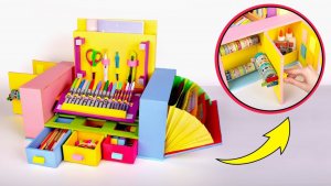 Как сделать большой картонный органайзер для своей канцелярии