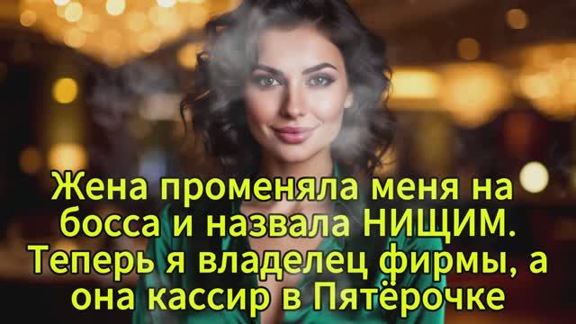 Жена променяла меня на босса и назвала НИЩИМ. Теперь я владелец фирмы, а она кассир в "Пятёрочке смотреть онлайн