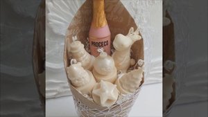 Новогодняя композиция из свечей ручной работы