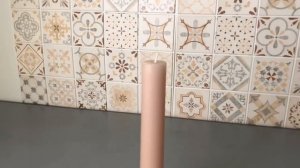 Декоративная свеча АНТИЧНОЕ ИЗЯЩЕСТВО с гранёным основанием, нежно-розовая, парафин, 25 см, 215651-1