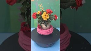 Кашпо из гипса ручная работа.