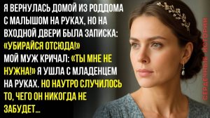 Я вернулась из роддома с малышом на руках, но мой муж закричал: «Убирайся отсюда!» Но потом…
