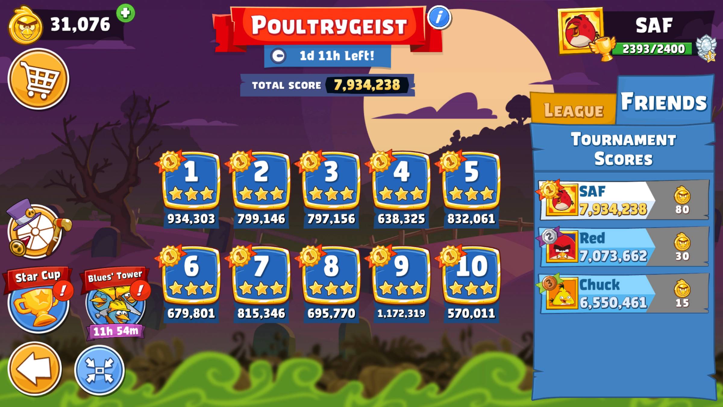 Angry Birds Friends. Poultrygeist (29.10.2024). Все уровни 3 звезды. Прохождение от SAFa.