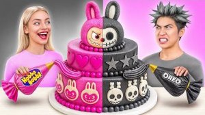 Черное vs Розовое Украшение Торта Челлендж с Candy DO