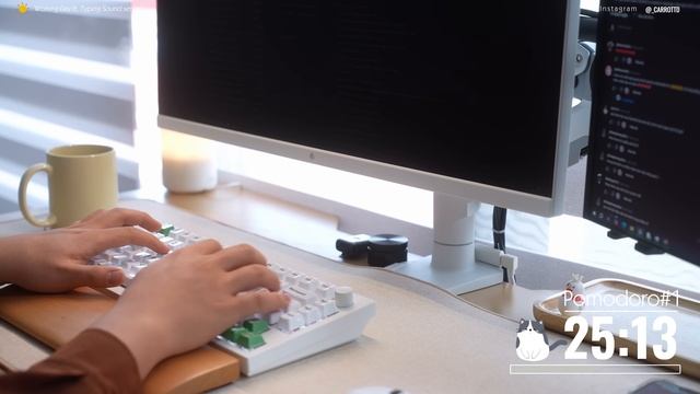 3 часа STUDY WITH ME ｜ Calm Piano, Soft Music for Working, Studying, Typing Sound ｜ Pomodoro 50-10