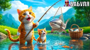 Мультик про животных| Мультики для детей | Котик на рыбалке| БАБУЛЯ - ДОБРЫЕ СКАЗКИ
