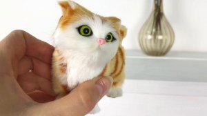 Ёлочная игрушка НОВОГОДНИЙ РЫЖИЙ КОТ, плюш, пластик, 11 см, C4762-1