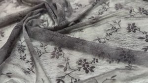 ТД НеваТкани. Артикул Ф-2804-1-1 Сетка флок принт ЦВЕТЫ