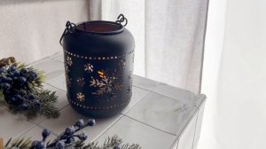 Подсвечник-фонарь РЕНАР: СНЕЖИНКИ, металл, 16 см, AAE340030-1