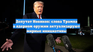 Депутат Новиков: слова Трампа о ядерном оружии актуализируют мирные инициативы