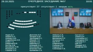 Заседание Законодательного Собрания Приморского края №57 29.10.2025
