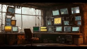 He left the outpost. Dark dystopian music to pause and reflect.