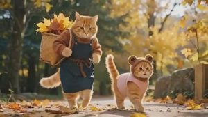 Приключения кошки и котенка в кленовом лесу