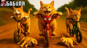 Мультик про животных| Мультики для детей | Котики на велике| БАБУЛЯ - ДОБРЫЕ СКАЗКИ