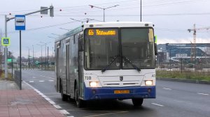 Автобус НефАЗ-5299-20-32 борт №710 маршрут №65 в безлюдном микрорайоне "Новокольцовский"