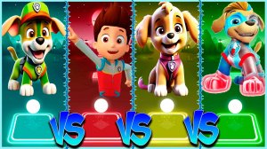 Щенячий патруль: Трекер VS Райдер VS Скай VS Тач Coffin Dance в Tiles Hop lvl 5