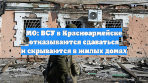 МО: ВСУ в Красноармейске отказываются сдаваться и скрываются в жилых домах
