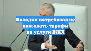 Володин потребовал не повышать тарифы на услуги ЖКХ