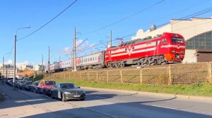 «Погостила и хватит!» Электровоз ЭП2К-420 с пасс.поездом на перегоне, октябрь 2025 года