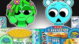 Sky vs Vineria Convenience Store Blue Green MUKBANG _ Incredibox Sprunki Animation