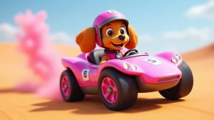 Щенячий патруль, Скай, Маршал, Эверест, Гончик, Крепышь и Роки катаются на Баги по пустыне