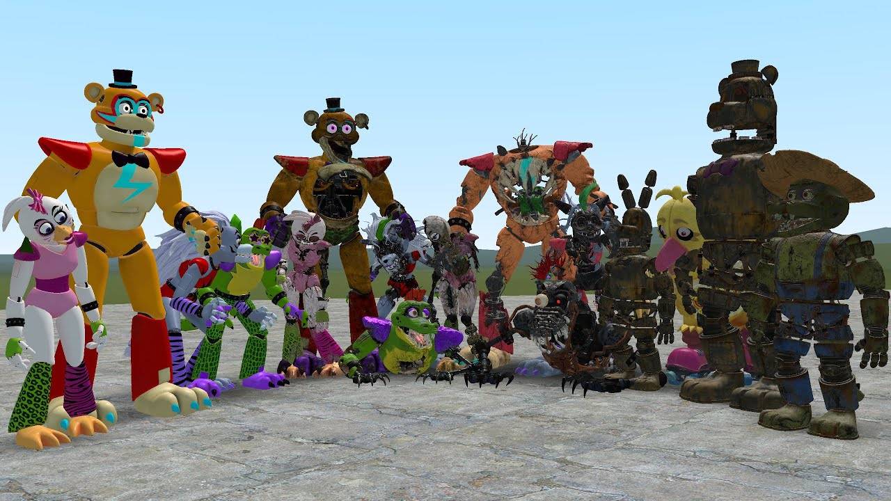 Аниматроники glamrock против разрушенных и мимических аниматроников в гаррис моде смотреть онлайн