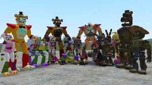 Аниматроники glamrock против разрушенных  и мимических аниматроников в гаррис моде