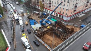 Строительство подземного перехода в центре города