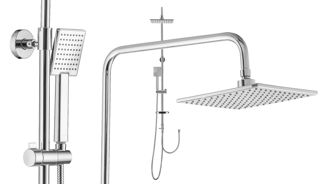 Распаковка семейного душа с нижним подключением и верхним душем 218х218 мм Swedbe Calypso 5065 смотреть онлайн