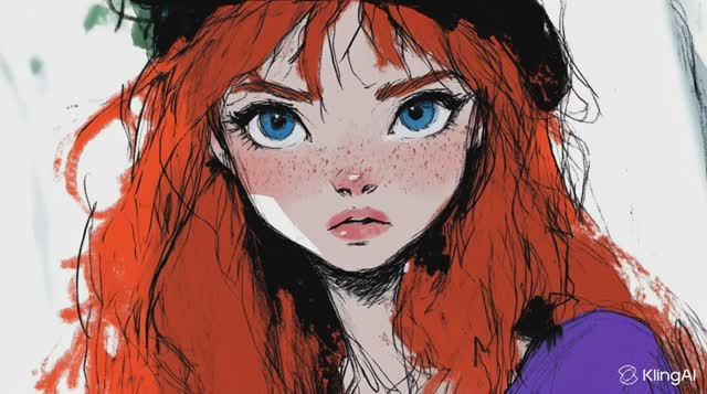 Как нарисовать и оживить картину? Портрет рыжей девушки! ОЧЕНЬ ПРОСТО!