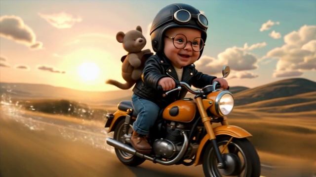 Путешествие самого маленького байкера по миру😉с спутником, топ нейросеть🤩 смотреть онлайн