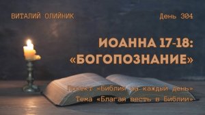 День 304. Иоанна 17-18: Богопознание | Библия на каждый день | Благая весть в Библии | В. Олийник