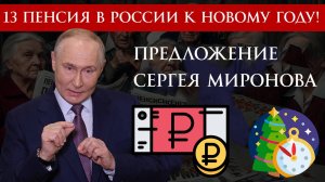 13 пенсия в России предложение Миронова к Новому году! Кто получит деньги первым?