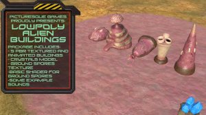 Asset Unity - Lowpoly Alien Buildings