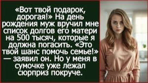 ИСТОРИЯ ИЗ ЖИЗНИ/На день рождения муж вручил мне список долгов его матери на 500 тысяч