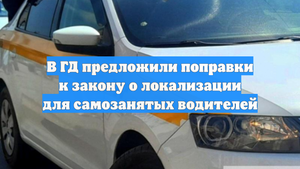В ГД предложили поправки к закону о локализации для самозанятых водителей