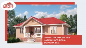 Обзор строительства каркасного дома Фортуна 6х12