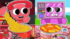 Incredibox Sprunki - Number Phone vs Lily Convenience Store Food Red Pink _ Mukbang Animation