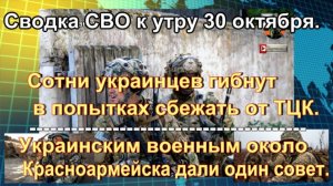 Сводка СВО к утру 30 октября. Паника в рядах ВСУ и потеря Константиновки
