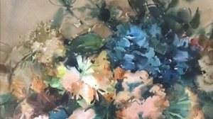 Букет с гортензиями. Акварель. 2023. Ласаева Марина