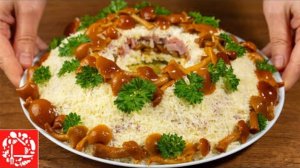 Салат для Тех, Кто Любит Вкусно и Красиво! 💫 Грибы, Ветчина, Яйца, Огурцы