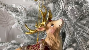 Елочная игрушка ЕГО ВЕЛИЧЕСТВО ОЛЕНЬ с бубенчиком, полистоун 18 см, B90255-1