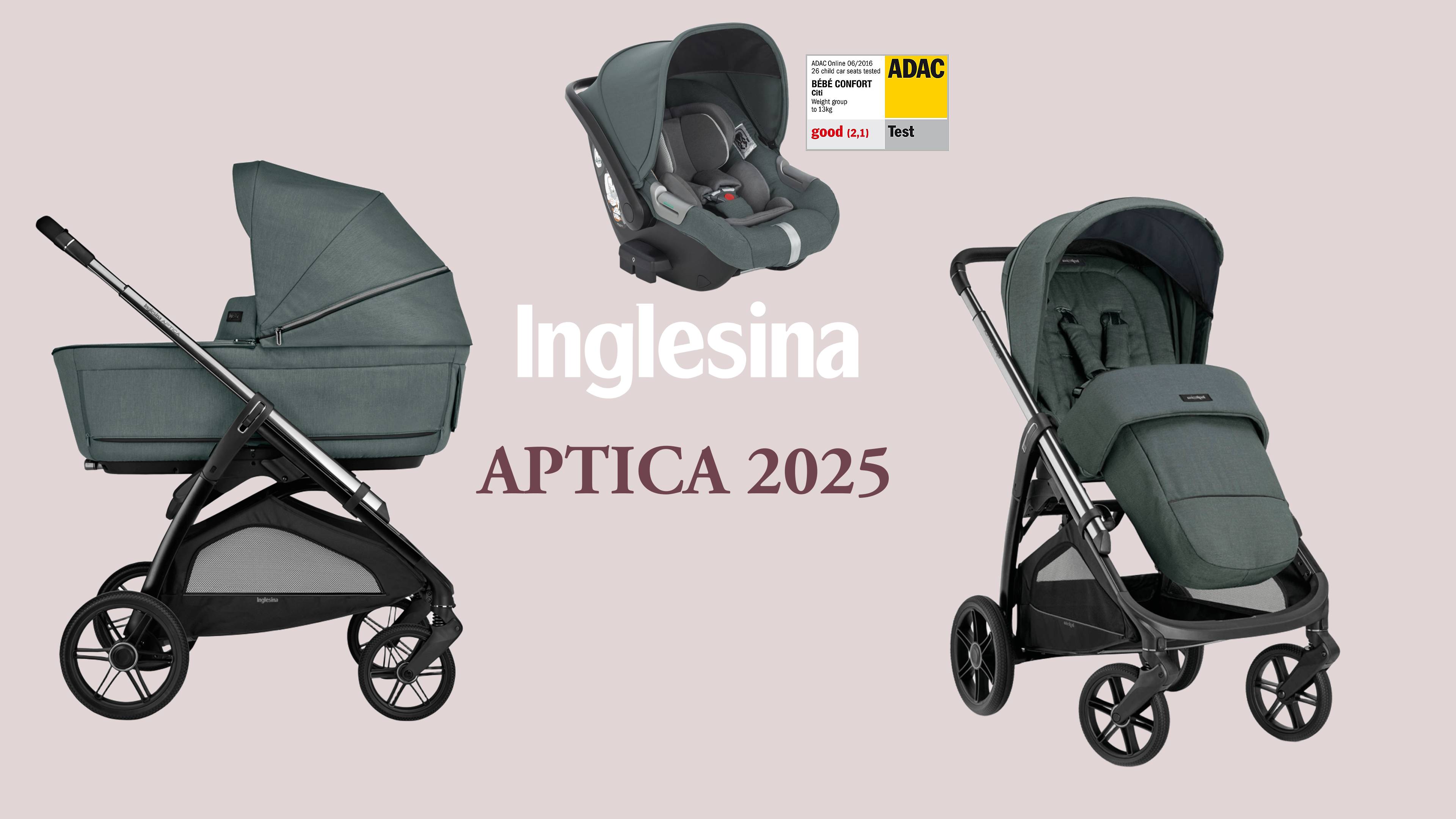 Inglesina Aptica 2025 — универсальная коляска 3 в 1 (или 2 в 1)