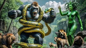 Кинг-Конг и Лев сражаются с Медузой Горгоной. Змеиное вторжение