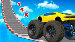 СМОЖЕТ ЛИ МОНСТР-ТРАК ПРОЕХАТЬ ПО СТУПЕНЬКАМ ЛЕСТНИЦЫ В ГТА 5 ? - ЭКСПЕРИМЕНТ В GTA 5