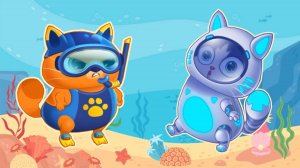 Суровый КОТИК БУБУ 2 №22. Водолаз против робота помойщика.   Мультик ИГРА про котят на Хвостик ТВ