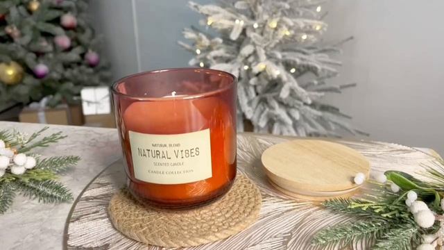 Ароматическая свеча в стакане NATURAL VIBES, розовая, 10 см, AAE334050-1