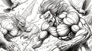 Мой Mugen - максимум слотов = 329967(33х9999) - бой Ханма Юдзиро vs всех 11